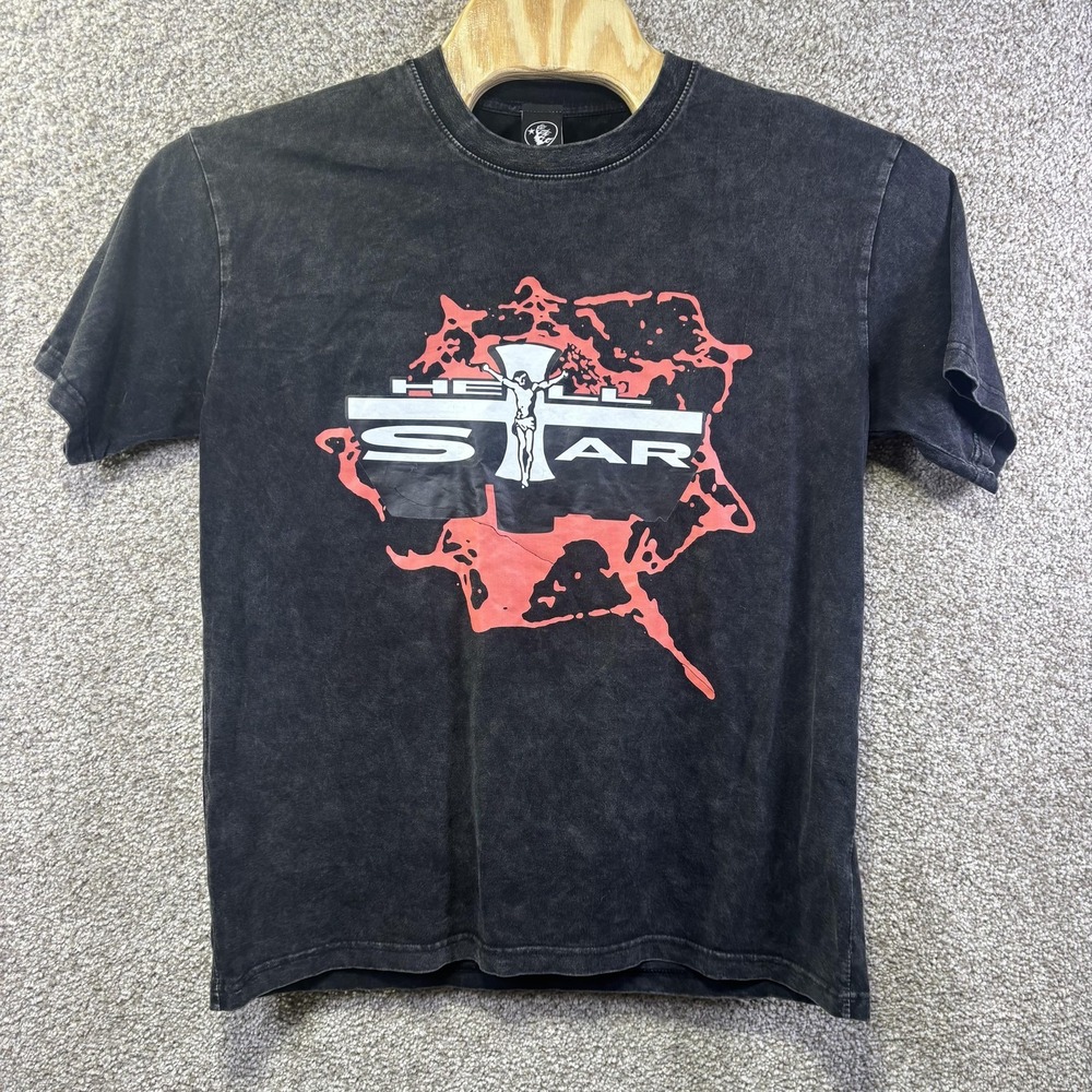 Hellstar Shirt Mens Medium Black Path To Paradise Graphic Religious Tee